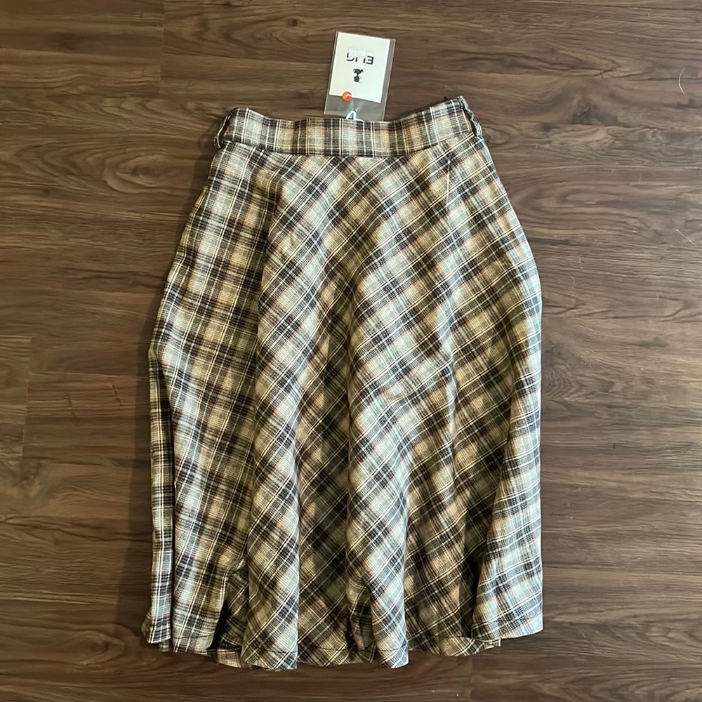 Plaid Midi Skirt